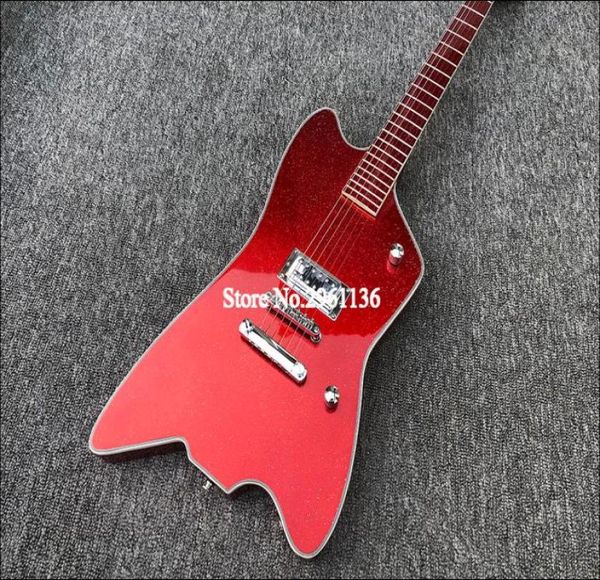 BILLY BO Jupiter Big Sparkle Metallic Red Thunderbird Electric Guitar Guitar Wrap Arround Tailpiece Chrome Hardware2799719