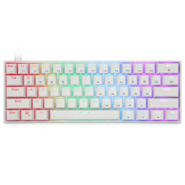 Casos sk61 gk61 portátil 60% teclado mecânico gateron interruptores ópticos iluminados com backl swappable wired gaming teclado para pc