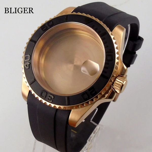 Orologi BLIGER 40mm Gold Orologio rivestito in oro rosa Fit NH35A NH36A NH34A ETA 2824 2836 MIYOTA 8215 821A PT5000 ENTER CURNA