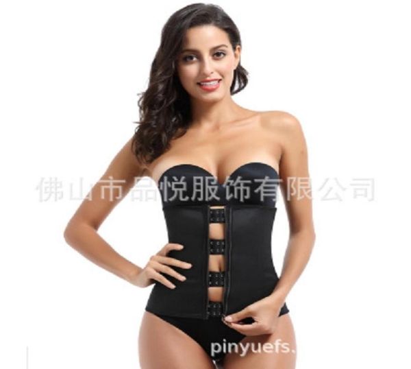 Women Latex Gummi -Tailentrainer Body Shaper Hook Reißverschluss Bustiers Tailler Cincher Tops Schläbchen Shapewear Girdle XS6XL2881077