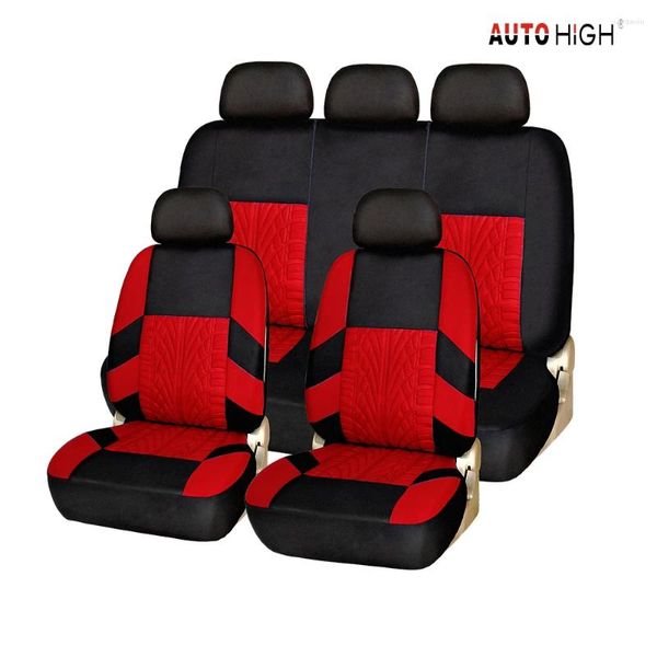 Autositzabdeckungen automatischer High Stickerei Set Polyester Universal Fit Die meisten Autos LKW SUV Van vorderen Rückschutzschutz