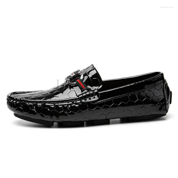 Sapatos casuais de alta qualidade de couro genuíno masculino de crocodilo macio mocassins masculinos marca de moda marca masculino