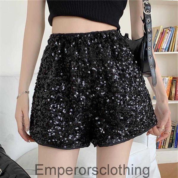 Herbst und Winter Neue Hohe Taille Casual Shorts Lose heiße Hosen für Frauen hohe Taille Pailletten Perlen Shorts für Frauen