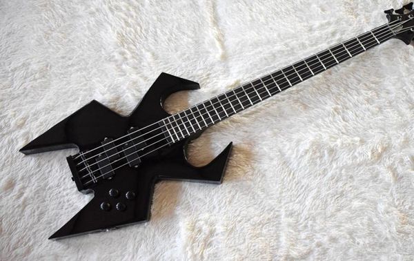 целая заводская пользовательская необычная форма Black 5 Strings Electric Bass Guitar с черным Hardwareno Fret Inlay 05243682704