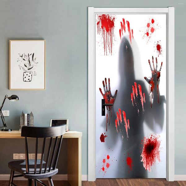 Adesivi per finestre Halloween Adesivo per porta geometrica Auto adesivo Armadio Decorazione cucina Decorazione Decorazione per la casa Poster murale murale