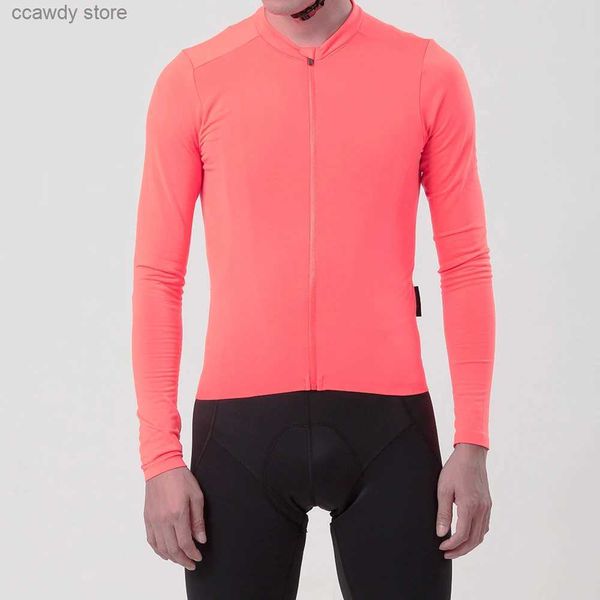 Erkek Tişörtleri Tüm Yeni Pro Team Aero Termal Fece Bisiklet Forması Uzun Seve Kış Likra Fırçalama Dikişleri Bisiklet H240407