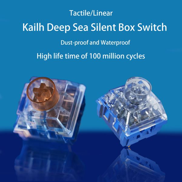 Teclados Kailh Deep Sea Silent Teclado Switch Pro Baleia Tátil 60G LONEY ISLAND LINEAR 45G RGB 3PIN PAR