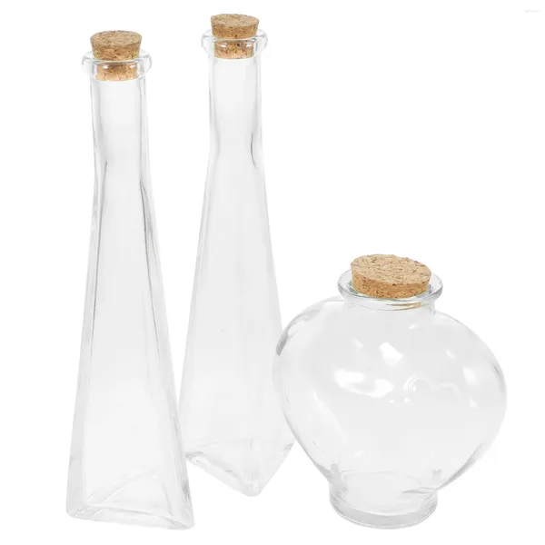 Depolama Şişeleri 3 PCS Kum Şişesi Hadi Dekoratif Miss Origami Kağıt Cam Jar Cork Lid İstek Kapları