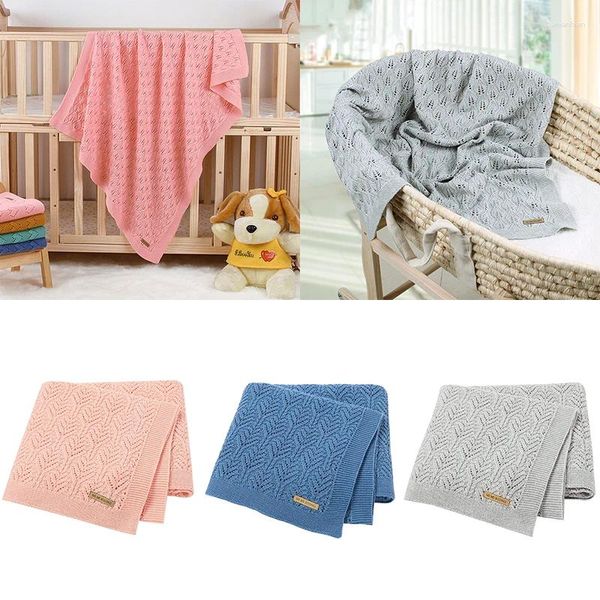 Одеяла 100x80 см. Вязаное одеяло для малыша Baby Solid Cotte Ctket Cellular Nordic Decorative Decossed Dofa Textile Textile