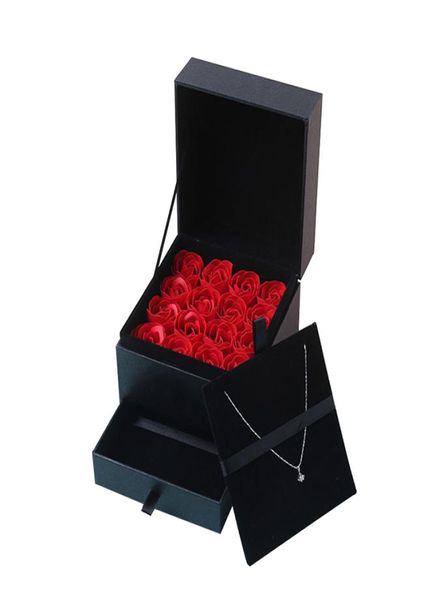 Simulação Rose Soop Flower With Box Wedding Souveniry Day Gift Annody Birthday Presente para Mãe T1911117283424