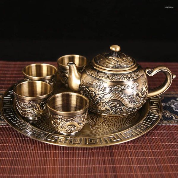 SET TEFE SET VINTAGE DRAGON CINESE PHOENIX MOTORE TEAPOT CAPT SET CAFFACHI CAFFACHI CAFFERMARE IL REGALO DI OFFEGNO OFFEGNO OFFICI