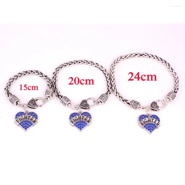 Charm Armbänder Pendellarmband für Frauen Herzkämpfer geschriebener Kristalle Drei Arten Länge Kettenweizenglied Tropfen