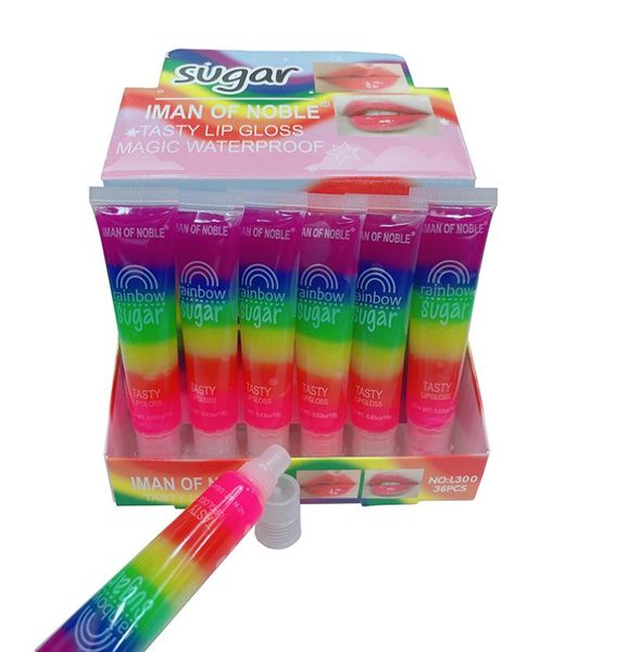 IMAN de nobre batom explosivo Sevencolor Rainbow Lip Balmo