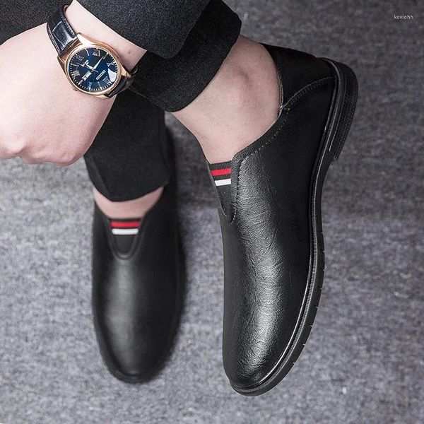 Casual Shoes 2024 Loafers Business Leather Высококачественная мокасин подлинная мужская мягкая подошва