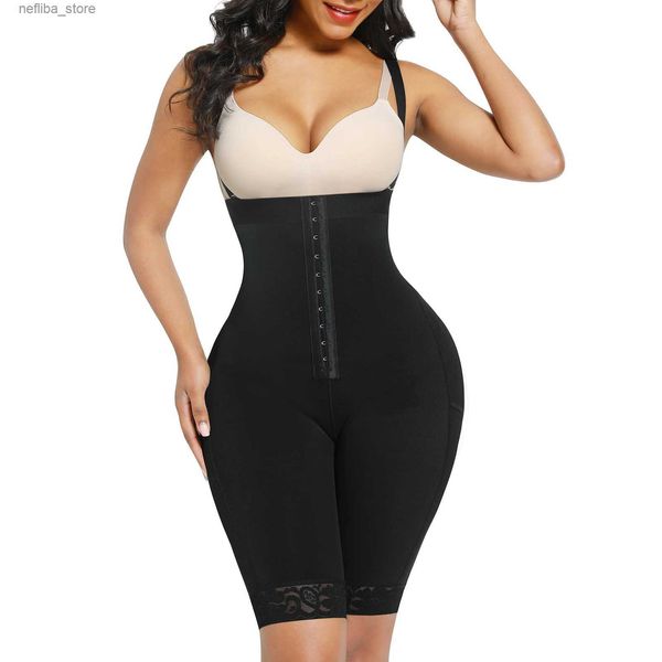 Taille Tummy Shaper Frauen Fajas Kolumbianas hohe Taille Knielänge Faja Shorts Butt Lifter Bauchregelung Schlampe Körperformhosen Hose Push Up Korsett L2447