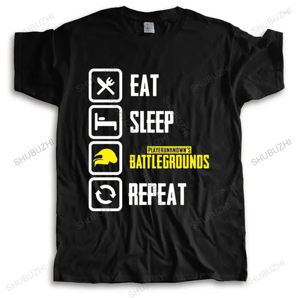 Magliette da uomo uomo camicia di cotone giocatori estivi sconosciuti battlegrounds pubg mangia sonno ripetere top sciolti di dimensioni maggiori più teeshirt