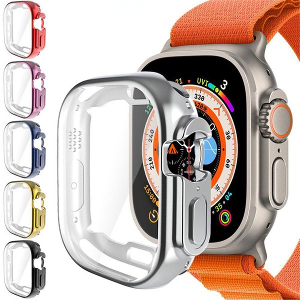 Ultra2 Yumuşak Kapak Kabuğu TPU Apple Watch Serisi 1 için Her Şey Dahil Anti Koruyucu Koruyucu Koruyucu Kılıf 2 3 4 5 6 7 8 9 Iwatch 38mm 40mm 41mm 42mm 44mm 45mm Ultra 49mm