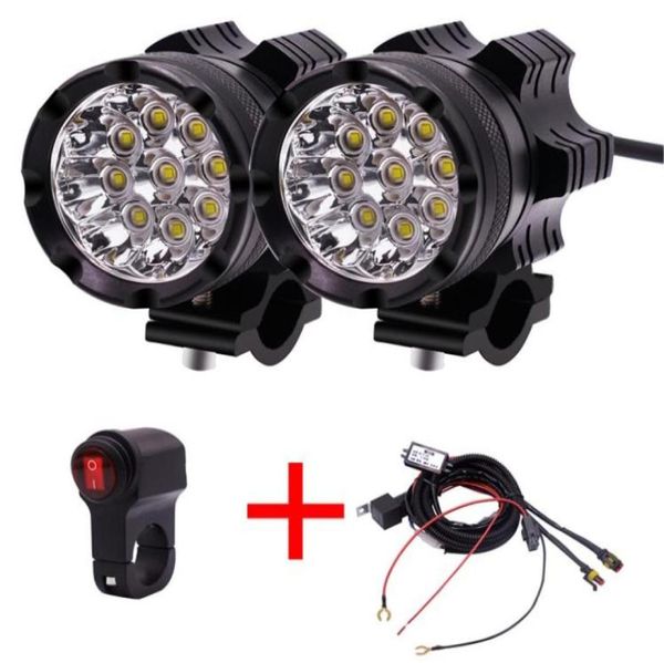 1 Paar Motorrad -LED -Scheinwerfer 12V 90W 11000LM LED -Motorrad -Motorrad -Scheinwerfer Moto Spot Head Light Auxiliary Lampe DRL92620215689480