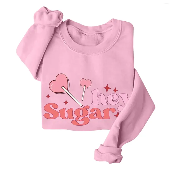 Felpa con cappuccio da donna Hey Sugar Stamping Sparatura per donne Fashion Love Lollipop Pullover Sweet Sweet in stile Femmme Tops sciolto