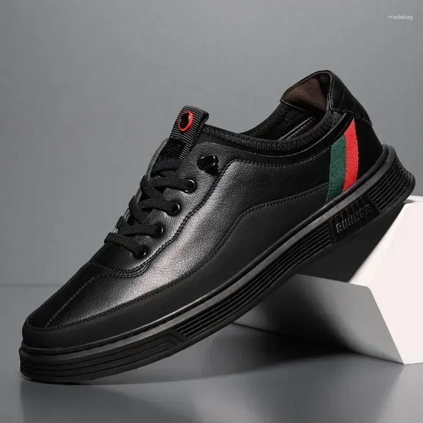 Sapatos casuais tênis masculinos couro para homens confortáveis deslizamentos lisos no desgaste esportivo tênis masculino homem