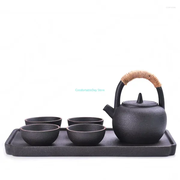 Teware Sets Japon Yi Pot Dört fincan Ti Liang Hu Kupa Tepsisi Set Çay Hediye Kutusu Ambalaj Tcup Porselen