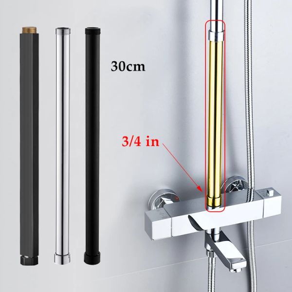 Caixas Tubro de extensão do chuveiro Banheiro quadrado Banheiro Braço do chuveiro de alta qualidade Aço inoxidável Tubo de extensão redonda de chuveiro 30 cm Tubo de extensão