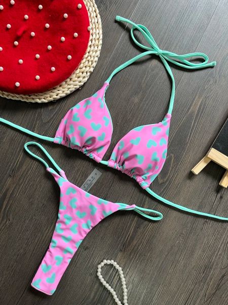 RUOTONGSEPT CARTO PRIMAGEM MULHERM MULHERAS PUSH UP SEXY 2023 BIKINI Conjunto de biquíni de 2 peças de roupas de banho femininas femininas femininas