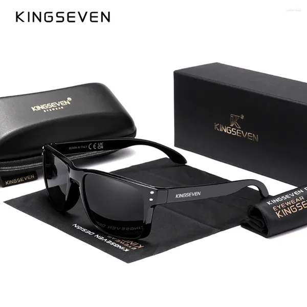 Sonnenbrille Kingseven Brand Square Retro TR90 Polarisierte Frauen Männer Kohlefasermuster Design Outdoor Sportler Brillen