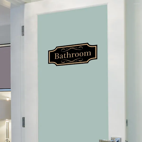 Papéis de parede 15 30 cm de logotipo inglês simples adesivo de parede de parede da porta do vaso sanitário decoração decoração de casa ATW3041