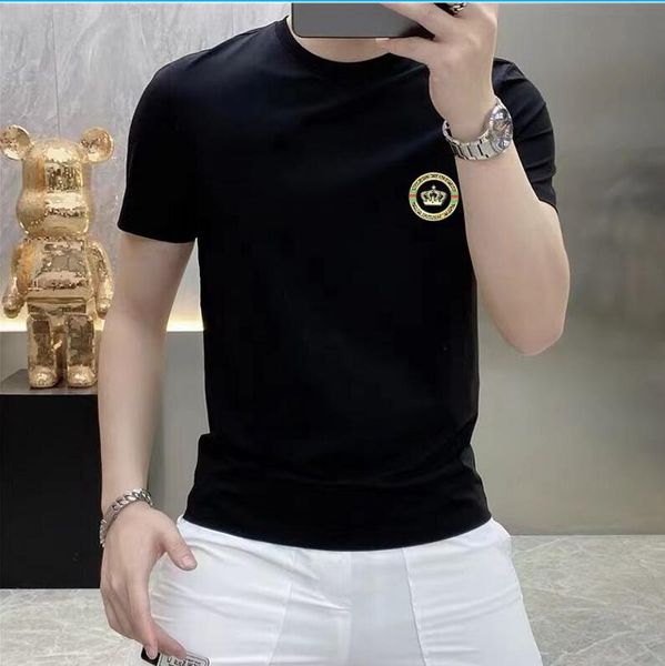 T-Shirt per trapano a caldo 3D casual di alta qualità da uomo estate t-shirt royal classici neri scintillanti magliette maschile moda pluz size maniche corte abbigliamento a tee