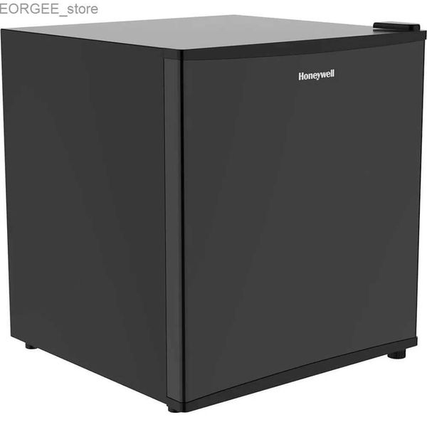 Refrigerante de freezer 1.6 Cu ft mini geladeira com freezer portão de baixa porta baixa dormitório com temperatura ajustável Black Y240407