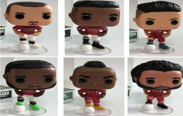 Figuras de brinquedo de ação futebol Romelu Lukaku Zlatan ibrahimovic Paul Pogba Roberto Firmino Mohamed Salah Sadio Mane Vinyl Toys1610532
