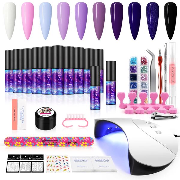 Jerseys Gel Polnic Set Pro Nail Kit Semipermanent Lackgel mit Trockner UV LED Lampe Nägel Kunstdekoration Maniküre Design Kunstwerkzeugset Set