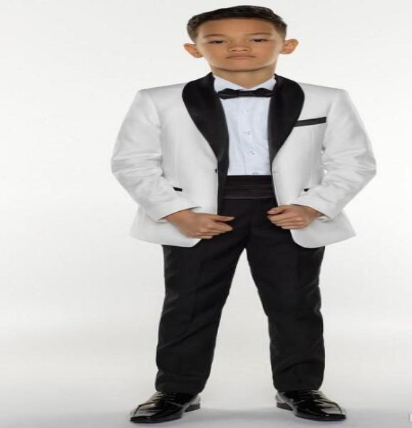 Meninos Tuxedo Meninos Ternos de jantar Meninos Ternos formais Tuxedo para crianças Tuxedo ocasião formal Ternos brancos e pretos para Little Men três 5948112