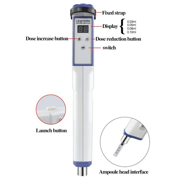 Auto Electric Hyaluron Stift für 0,3 ml Adapter Ampulle Kopf -Injektionnn -Falten