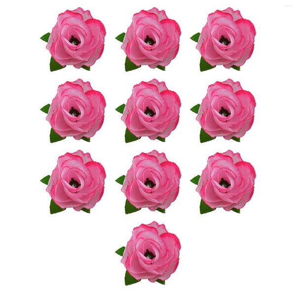 Flores decorativas 10pcs decoração de casa parede romântica acena no casamento artesanato artesanal rosa rosa pano de seda de seda de mesa realista