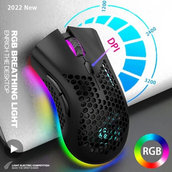 Stand bm600 portátil ergonômico sem fio USB mouse recarregável RGB Gaming PC Gamer para Acessórios para laptop para computador, PC branco rosa