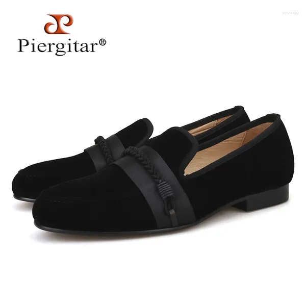 Scarpe casual Piergitar 2024 Men Velvet con feste in corda in terapia fatta a mano e mocassini da cameriera