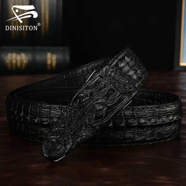 Пояс Dinisiton 3D Crocodile Brand Leather Belt Designer Mens Belt Luxury Brand Smooth Buctle Beltc420407