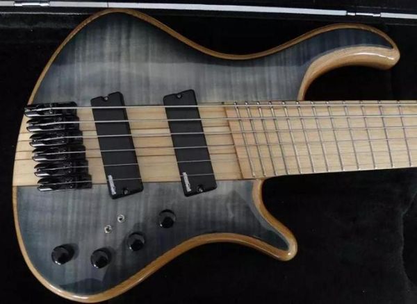 5 Strings Bass Guitar Maple Maple Pescoço através do corpo Frets Frets Circuito eletrônico ativo 9V Battery Box Black Hardware9035900