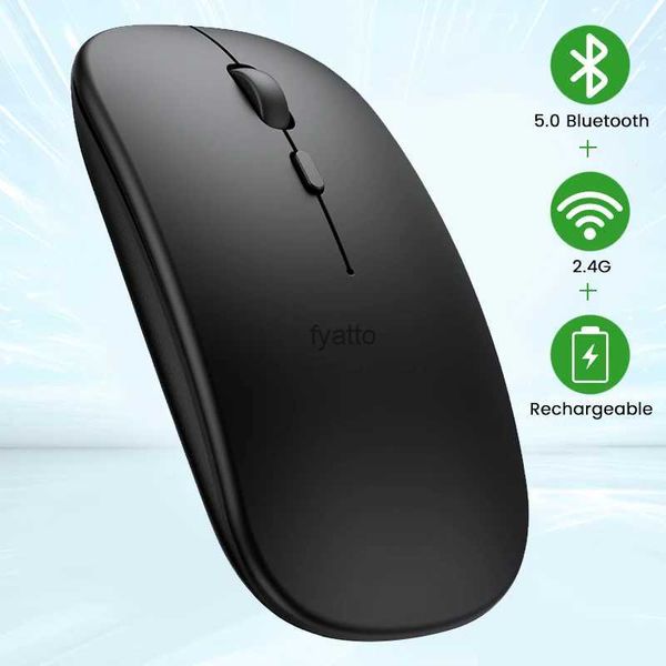 Mäuse wiederaufladbare drahtlose Maus Bluetooth Computer Ergonomic Mini USB -Maus 2.4 GHz Silent MacBook PC Optisch H240407