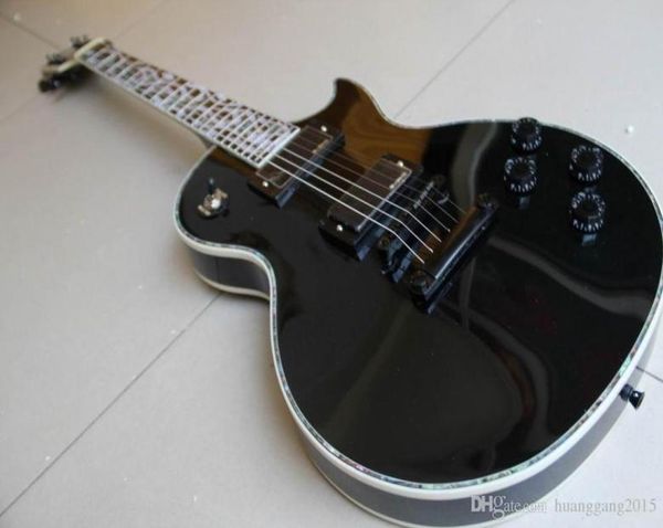 Ganz neuer Cibsonlpcustom Shop E -Gitarre Abalone Flame Inlay Large Diamond Inlay in schwarz 1204275201036