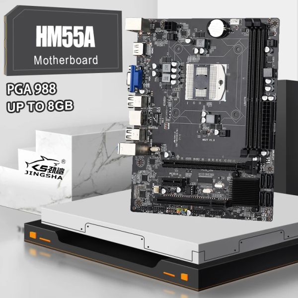 Materie HM55A PGA989 PGA988 Desktop Motherboard Notebook CPU I3/I5/I7 Memoria a doppio canale 8 GB Supporto per la capacità di memoria per desktop