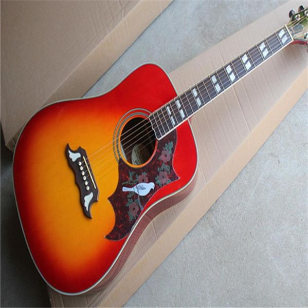 Neuankömmling 41 -Zoll -Tauben CS Akustikgitarre Kirsch Sunburst Rosewood Fingerbrett Fichte Body Top hochwertige Fabrik Custom Shop 1093027