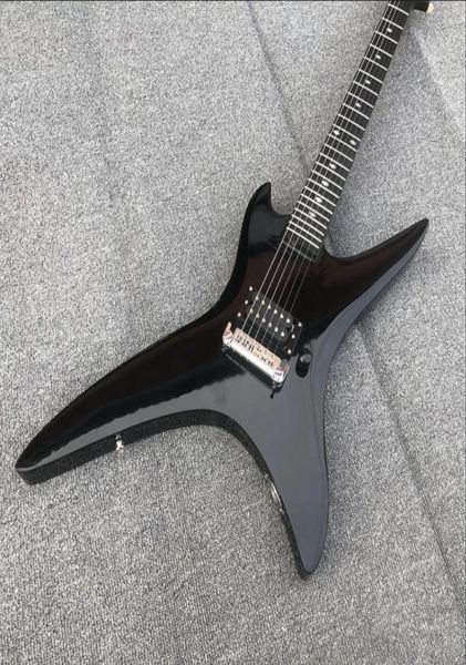 24 tasti ricchi stealth chuck schuldiner gloss nero elettrico ebano tastiera in ebano avvolgente attorno al bridge singolo bridge pickup2307099