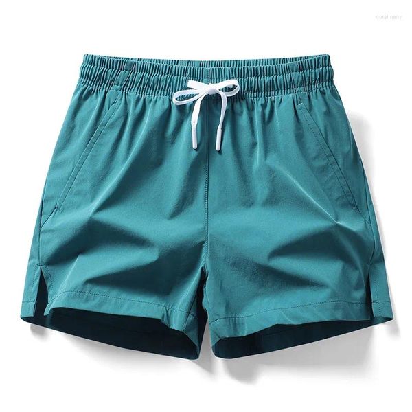 Herren-Shorts Fitness Outdoor Sport dreiminütige Feste Farbe Casual Basketballhose Gold Beach schnell trocken laufen