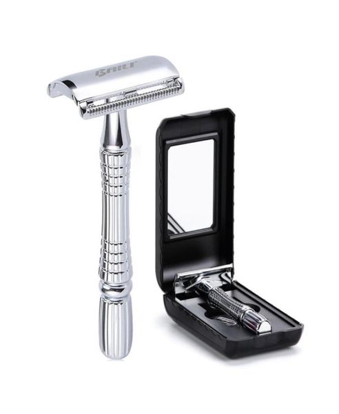 1razor 1 Blade 1 Case Manual Shaver Set Men039s Razor Double Edge Safety Razor Razor Цинк -сплав Classic Razors1207282