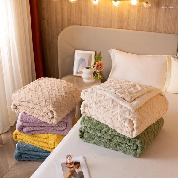 Coperte Coral Tuff Cashmere Coperta Colore Solido Nava Office Pesata Puntatore per trapunta addensata per il divano del letto