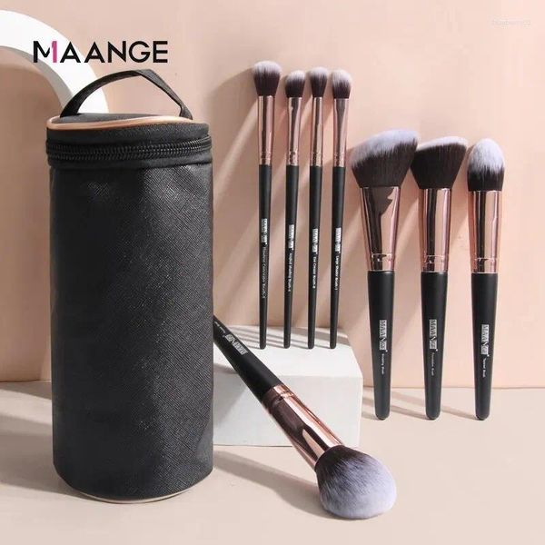 Make -up Pinsel Maange Pinsel Set 18pcs Foundation Pulver Concealer Lidschatten Erröten mit Bag Travel Cosmetic Beauty Tools