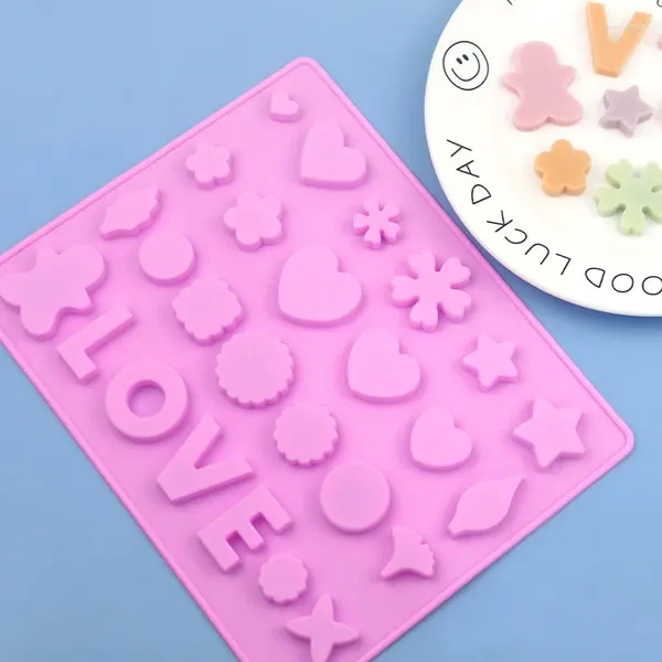 Stampi da forno adorano la lettera inglese fiore silicone cioccolato ghosaggio ghiaccio stampo xg118